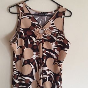 Brown floral design tank top